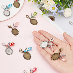 Decorazioni pendenti medaglione pendente in lega ovale in stile 40 pz 8&nbsp;HJEW-AB00200