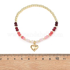 Pulseras con dijes de latón en forma de corazón&nbsp;BJEW-JB13635
