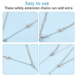 Anlaufgeschützt 3 Stück 3 Stil rhodiniert 925 Sterling Silber Kettenverlängerung&nbsp;FIND-SZ0001-74P