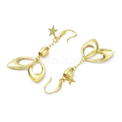 Orecchini a forma di stella in ottone con placcatura a cremagliera e occhio di cavallo&nbsp;KK-C029-09G