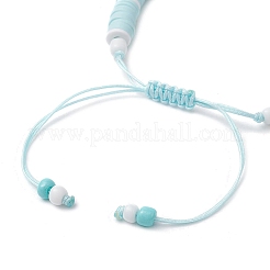 Verstellbare geflochtene Perlenarmbänder aus synthetischem Türkis&nbsp;BJEW-JB11710