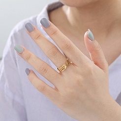 Anillo de acero inoxidable 304 con la palabra Jesús&nbsp;RJEW-B035-01G
