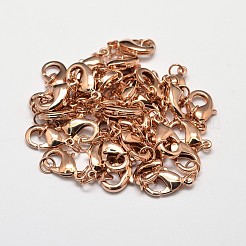 Fermoirs mousquetons en laiton plaqués sous vide PVD pour la fabrication de bijoux&nbsp;KK-I599-12mm-RG-RS