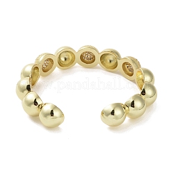 Brazalete de circonita cúbica con micro pavé de latón&nbsp;BJEW-K239-01G