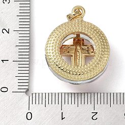 Micro pavé de zircone cubique en laiton avec pendentifs en verre&nbsp;KK-Q815-01G-06