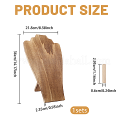 Présentoirs en bois en forme de buste pour colliers&nbsp;ODIS-WH0331-54