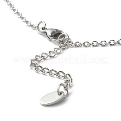Collana con ciondolo avventurina verde naturale sfaccettata a proiettile&nbsp;NJEW-JN03601-05