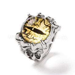 Anillos de banda ancha de vidrio de ojo de dragón para hombres&nbsp;RJEW-E017-01AS-04