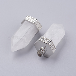 Natürliche Quarzkristall spitze Anhänger&nbsp;G-E442-03U