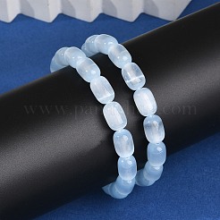 Bracelets extensibles en perles de colonne de sélénite naturelle teintée pour femmes&nbsp;BJEW-I312-05A