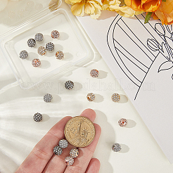 20 Stück 4 Farben Legierung Strass Perlen&nbsp;FIND-PA0001-20