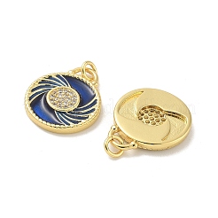 Pendentifs avec zircon cubiques à micro-pavés en laiton&nbsp;KK-B124-04G-02