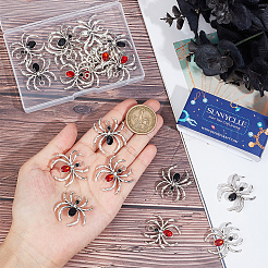 20 stücke 2 farben legierung strass anhänger&nbsp;FIND-SC0006-87