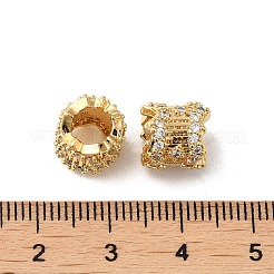 Perline europee di micro pavé di zirconi cubici in ottone placcato a cremagliera&nbsp;KK-Q795-03
