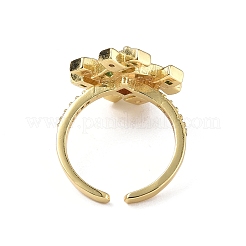Symbole de zircone cubique # anneau de manchette ouvert&nbsp;RJEW-P046-01G-04