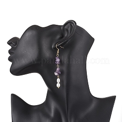 Boucles d'oreilles pendantes en acier inoxydable 304 avec perles de culture d'eau douce naturelles&nbsp;EJEW-JE06536-02