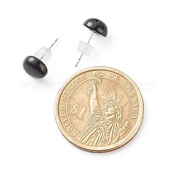 Halbrunde Ohrstecker aus natürlichen gemischten Edelsteinen für Mädchen und Frauen&nbsp;X-EJEW-JE04664