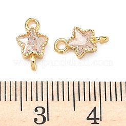 Dijes de conector de estrella de circonita cúbica pavé de latón&nbsp;LS-KK-P348-08G-03
