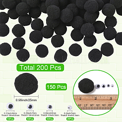 150 Pom-Pom-Ball aus Polyester&nbsp;DIY-SC0031-33C