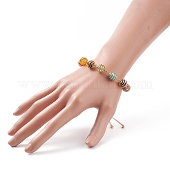Geflochtenes Schieberarmband aus natürlichen und synthetischen gemischten Edelsteinen&nbsp;BJEW-TA00137-01