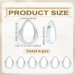 6 pièces pendentifs en verre&nbsp;GLAA-LP0001-27