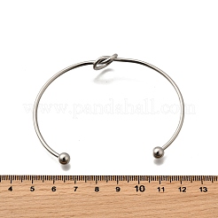 Bracelets manchettes ouverts en acier inoxydable 304 en forme de cœur&nbsp;BJEW-M113-01P