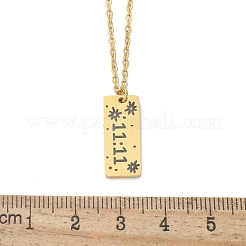 Collares colgantes de acero inoxidable 304 con número 11:11&nbsp;NJEW-NH0002-01G-03