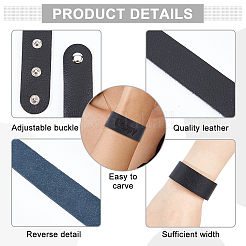 Verstellbares Armband aus schlichtem Lederband&nbsp;BJEW-WH0022-48A