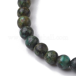 4.5 mm natürliche afrikanische Türkis (Jaspis) runde Perlen Stretch-Armbänder&nbsp;BJEW-JB10855-01