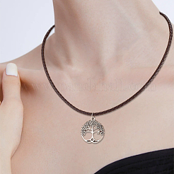 2 collier en cuir rond tressé pour la fabrication de colliers&nbsp;NJEW-BBC0001-19A-02