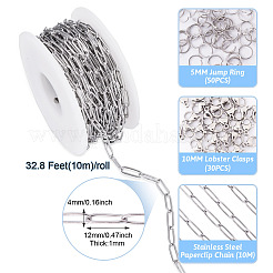 304 Edelstahl Büroklammer Ketten Armband Halskette DIY Herstellung Kit&nbsp;DIY-TA0009-67