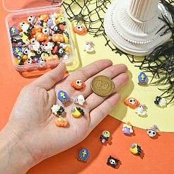 60 Stück 10 Stile Halloween Motiv opake Resin Decoden Cabochons&nbsp;CRES-CJ0001-69