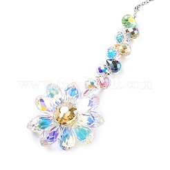 Attrape-soleil suspendu en forme de fleur en verre&nbsp;HJEW-C009-01A