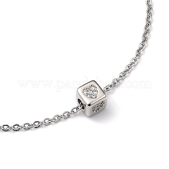 Latón micro pavimenta pulseras de encantos de circonita cúbica transparente&nbsp;BJEW-JB05400-04