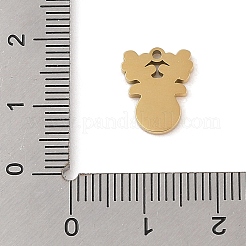 Weihnachtsthema Ionenbeschichtung (IP) 304 Edelstahl Emaille Anhänger&nbsp;STAS-Z083-09G-05