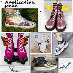 2 Paar 2 Farben Stoff mit Filz Schuhdekorationen&nbsp;DIY-GF0011-47
