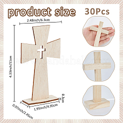 30 Stück Holzkreuz-Displaydekorationen&nbsp;DIY-FH0009-72