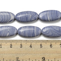 Fili di perline di agata di pizzo blu sintetico&nbsp;G-B071-H02-01