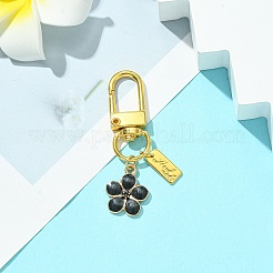 Decoraciones colgantes de flores de esmalte de aleación&nbsp;HJEW-YW00003