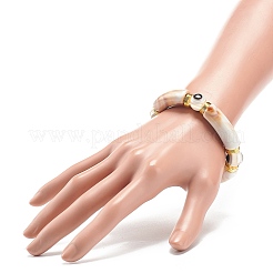 8 stücke 8 farbe acryl gebogen rohr & plastik bösen blick perlen stretch armbänder set&nbsp;BJEW-JB08963