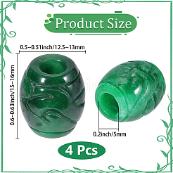 4 pz giada naturale del myanmar/perline europee di giada birmana&nbsp;G-PA0002-45