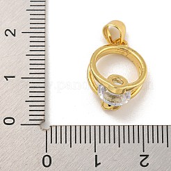 Gestell Messing micro ebnen Zirkonia Anhänger&nbsp;KK-C074-61G