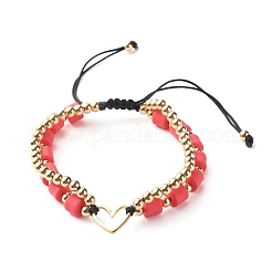 Handgemachte Fimo Perlen Nylonfaden geflochtene Perlenarmbänder&nbsp;BJEW-JB06626