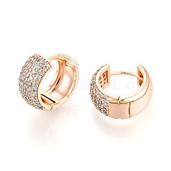 Messing Micro Pave klare Zirkonia Creolen&nbsp;EJEW-T048-48G