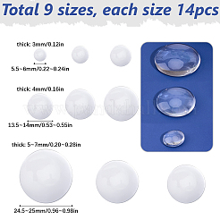 126pcs 9 Arten transparente Glascabochons&nbsp;GGLA-SP0001-03