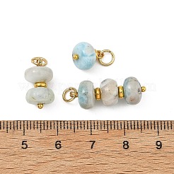 3 Stück Anhänger mit 3 verschiedenen Stilen aus natürlichem Larimar und Messing-Zwischenperlen&nbsp;PALLOY-JF05954