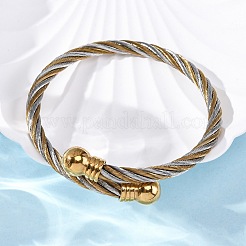 Bracelets joncs torques en acier inoxydable 304 pour femmes&nbsp;BJEW-P310-20GP