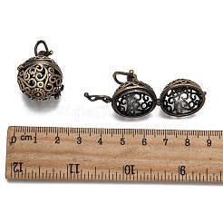 Pendentifs de cage ronde creuse en laiton&nbsp;LS-KK-L079-02-NR