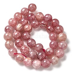 Chapelets de perles aux fraises en quartz naturel&nbsp;G-L595-C03-03