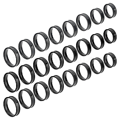 24 Stück 8 Größen 201 Edelstahl geriffelte Fingerringfassungen&nbsp;STAS-UN0041-46EB